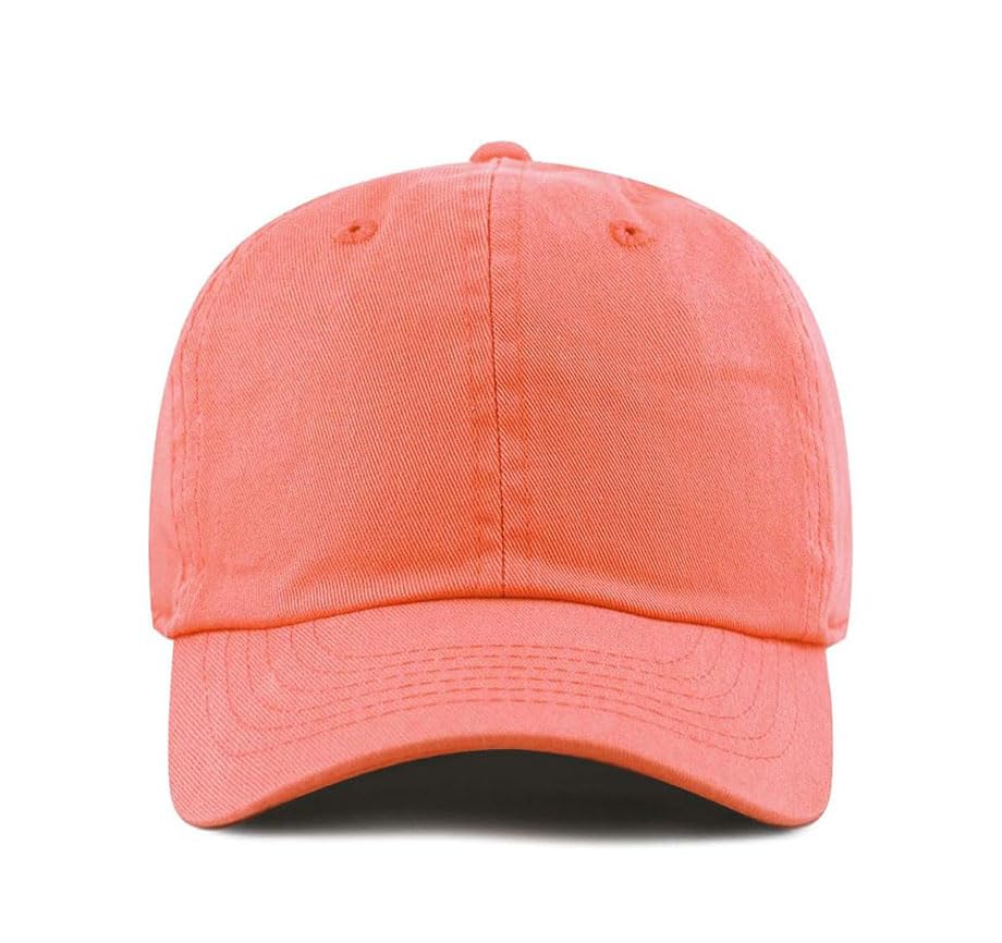 Image of Cotton Baseball Cap Dad Hat - Washed Low Profile Adjustable Hat for Men Women Casual Outdoor Running Golf