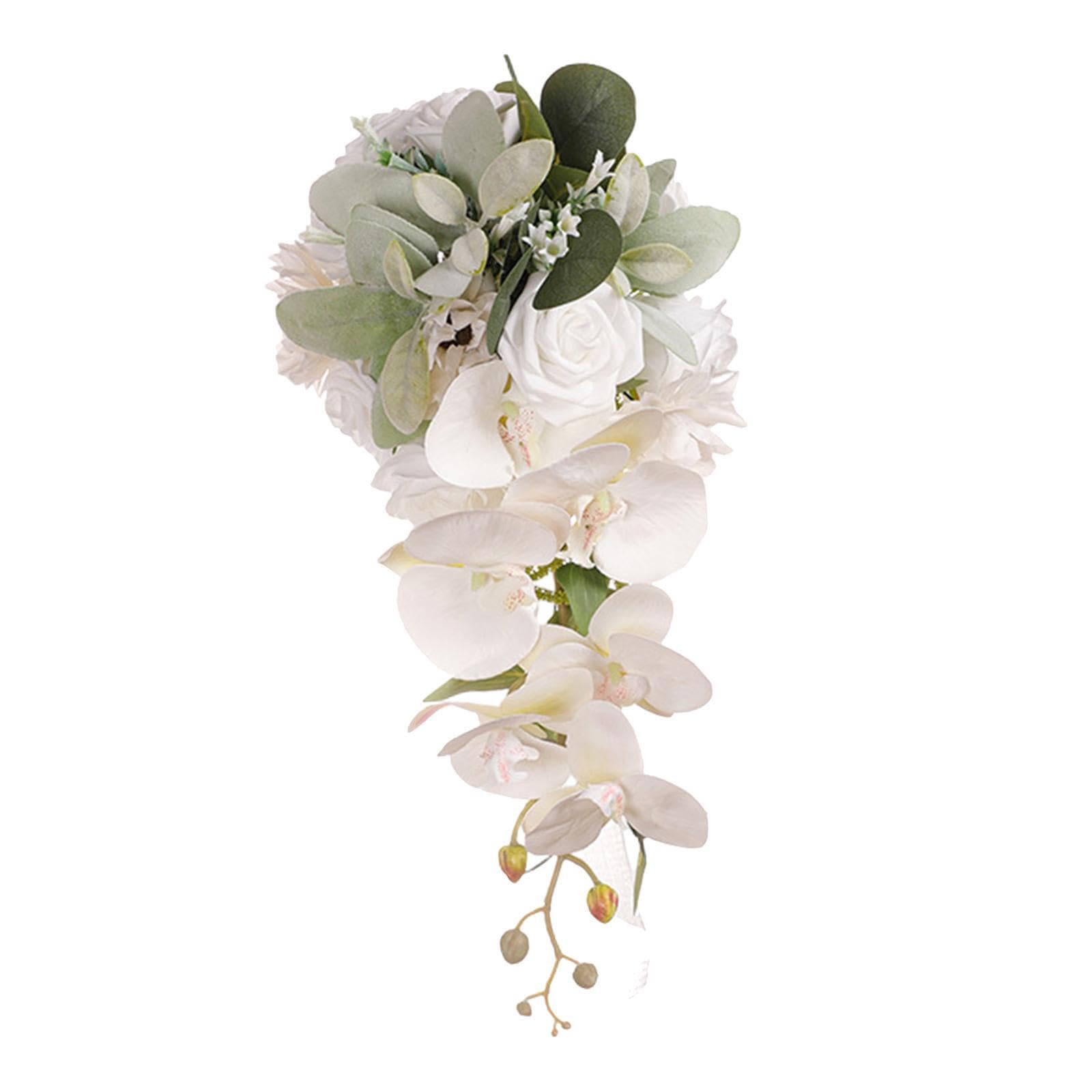 QUXVUIS Bridal Bouquet Wedding Bouquet Rose Flowers With Ribbon Decoration Gorgeous Arrangements Weddings And Festivities Wedding Bride Hand Flowers Decor