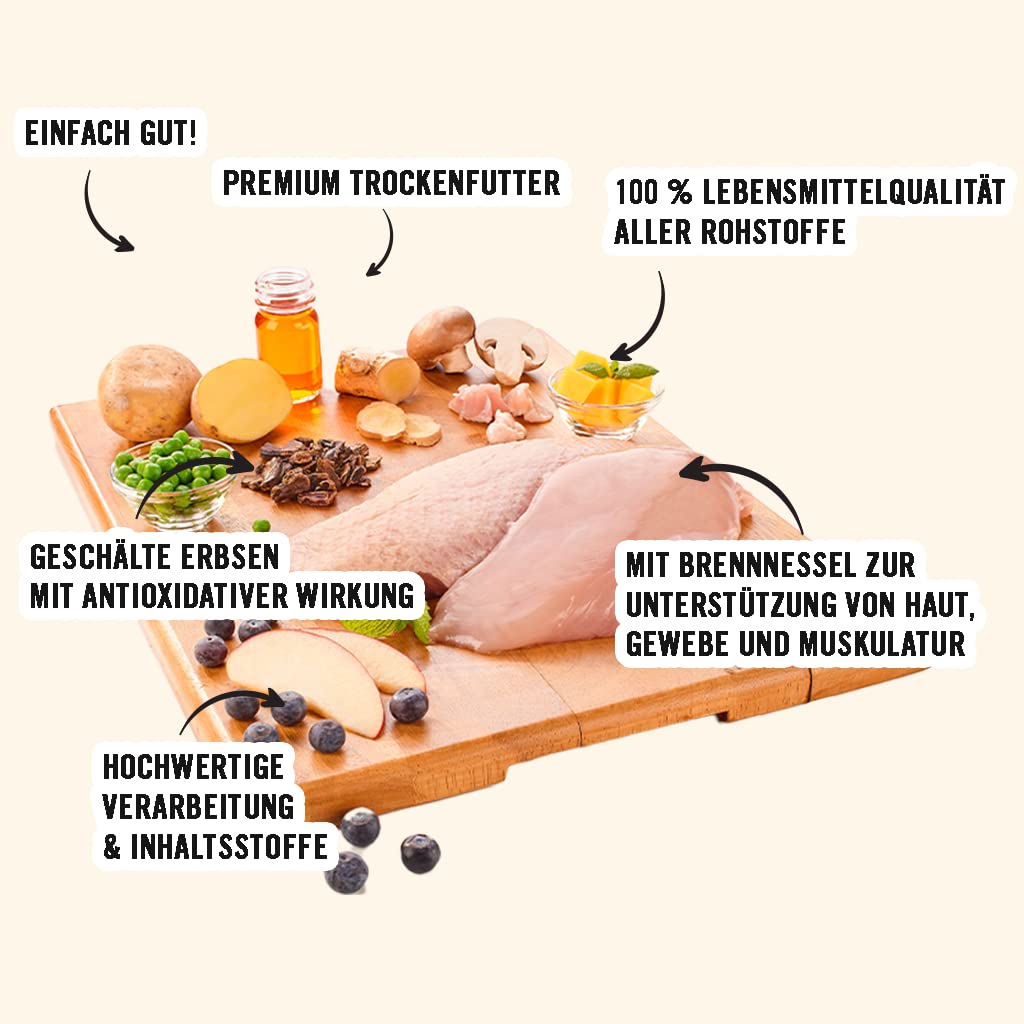 Dogs’n Tiger Adult, Senior Premium Katzenfutter, Trockenfutter für Katzen, 75% Fleischanteil – ohne Zucker & Getreide, Huhn und Ente, 10kg
