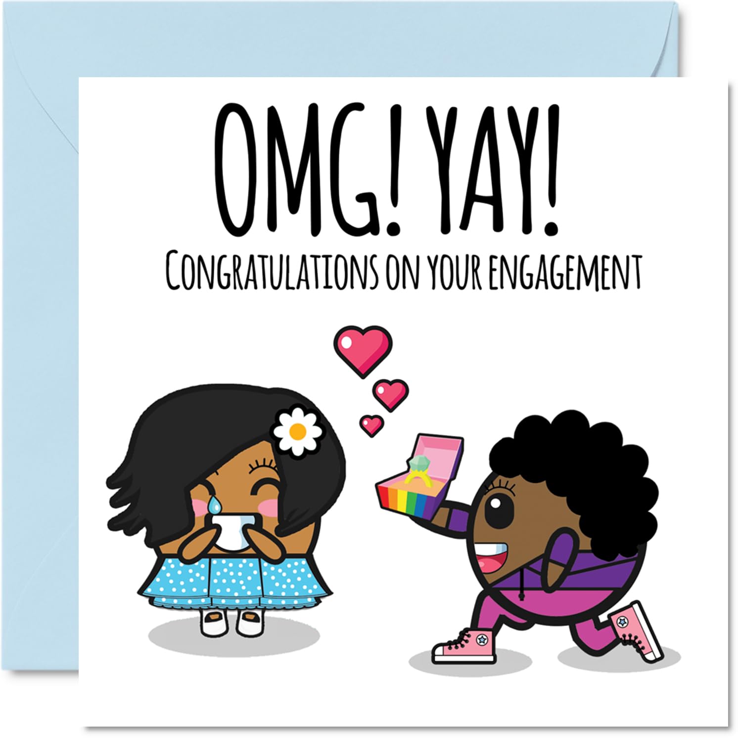 LGBT Engagement Cards for Couples - Congratulations on your Engagement - Gifts for Fiance Fiancee, Congrats Well Done Card, 145mm Wedding Marriage Greeting Cards