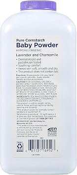 Pure Cornstarch Baby Powder with Lavender and Chamomile (2 Pack)