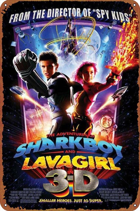 ZTLLFVThe Adventures of Sharkboy and Lavagirl 3-D Poster - Perfect Wall Decor for Bars, Clubs, Man Caves, Living Rooms, Kitchens, Garages, Bathrooms, and Homes - 8x12 inches