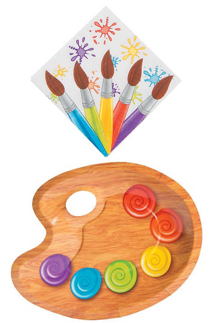 Charmed By Dragons Paint Party Supplies for 16 People: Palette Dessert Plates and Napkins (16 Sets)