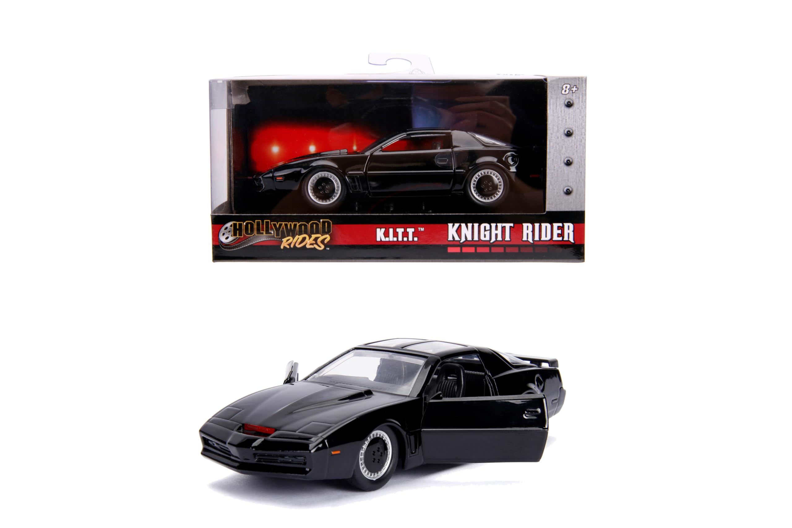Jada Toys K.I.T.T. The Fantastic Metal Car, 1:32 Scale, Collectible Model with Hinged Doors and Rubber Tires, Official Replica Series for Fans from 8 Years (9399799314R00)