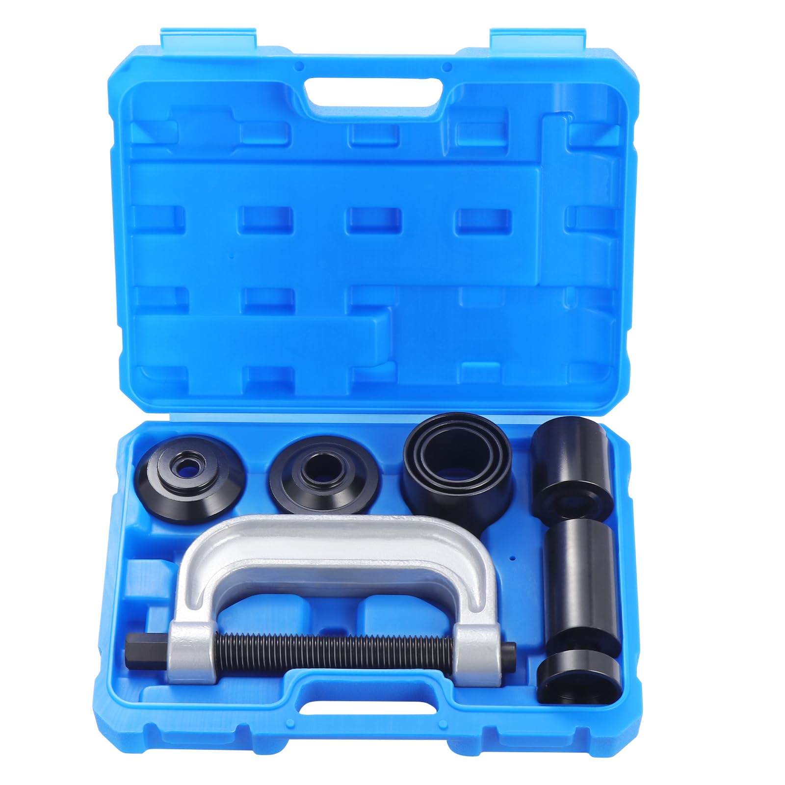 Faankiton 10PCS Heavy Duty Ball Joint Press Kit, Ball Joint Press Remover Installer, Ball Joint Press Service Tool, Ball Joint Service Kit with 4 Adapters for Most 2WD & 4WD Cars and Light Trucks