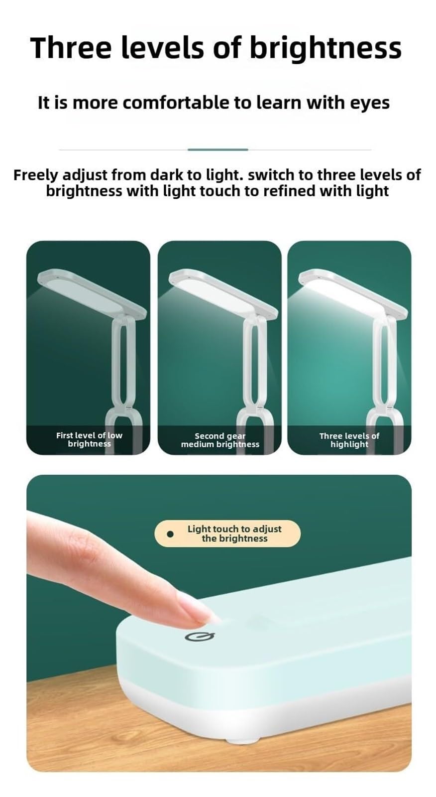 Lámpara De Mesa Lámpara de Oficina Lámpara De Escritorio Plegable Con Luz LED Estudio Y USB Regulable Energía Solar Luz Escritorio