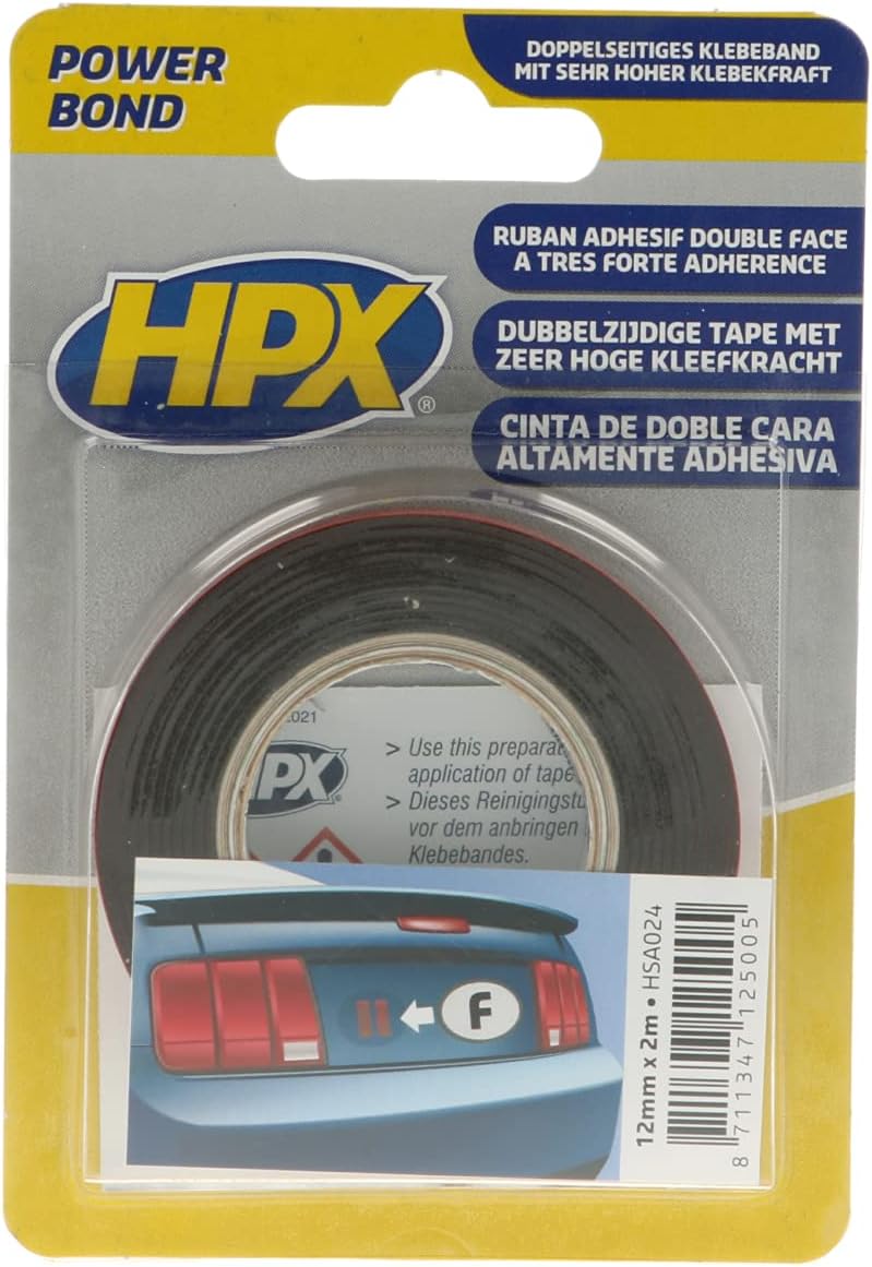 HPX MHSA024 Double Sided Adhesive Tape, 12 mm x 2 m
