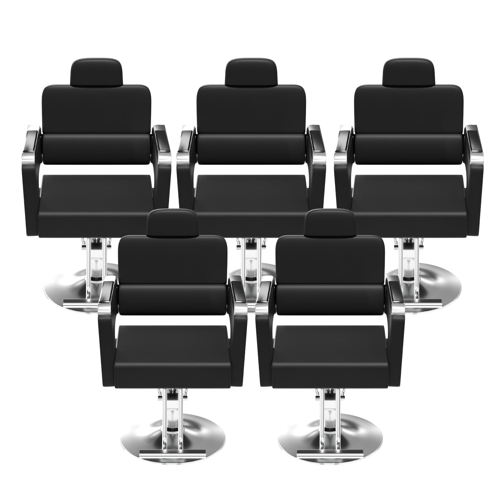 Cuute Salon Chair for Hair Stylist, Barber Chair with Heavy Duty Hydraulic Pump, Stylist Chair 360 Degrees Rolling Swivel Spa Beauty Equipment for Hair Stylist(Set of 5)
