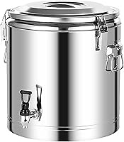 Vista 1 de BLACKTK Dispensador de bebidas aislado, dispensador de agua caliente con barril de acero inoxidable aislado con grifo para té caliente, café, leche