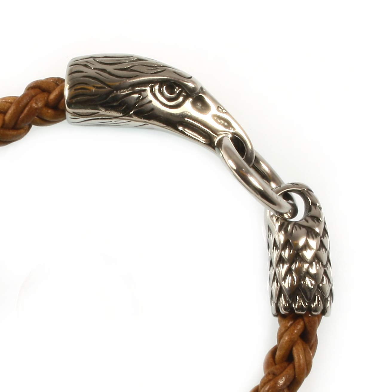 Leder-Armband Edelstahl Eagle Adler ZO Cognac Herren