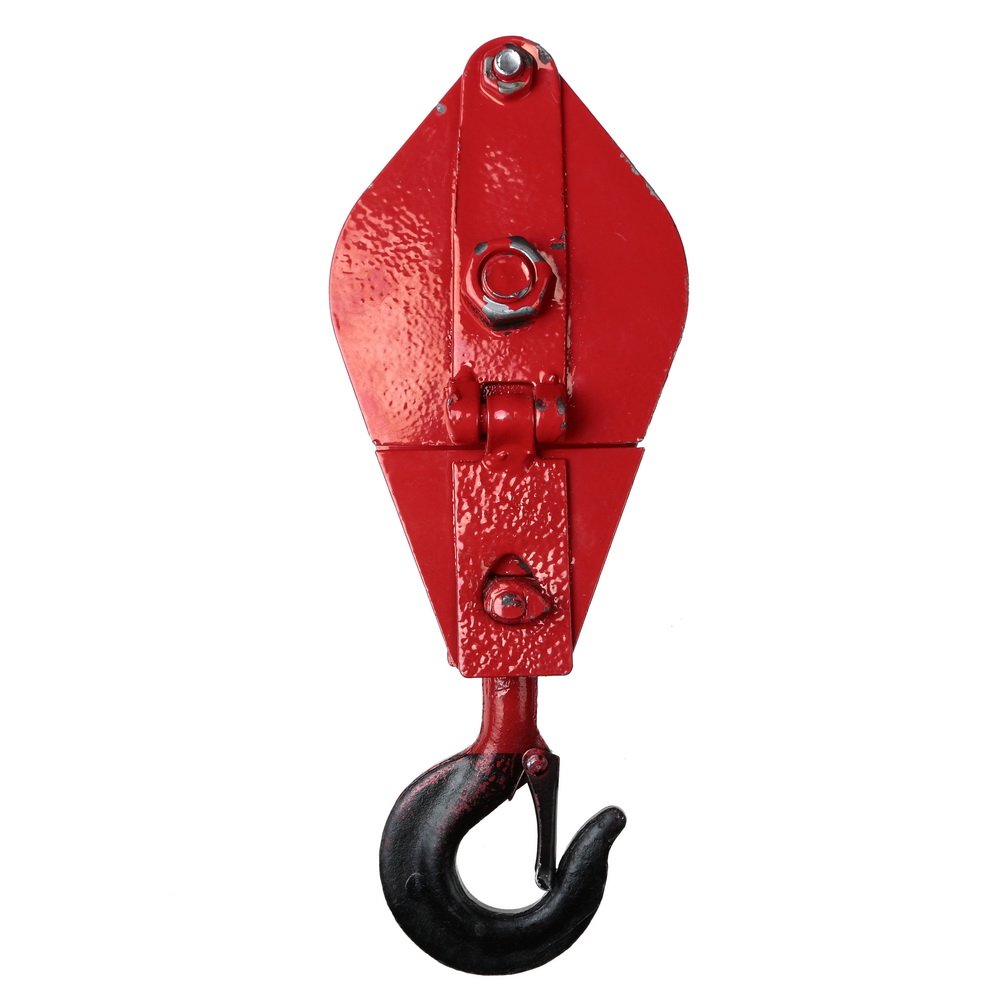 Click Down 0.5T 500kg 1102Lbs Single Ring Lifting Pulley Rope Pulley Crane Pulley Red