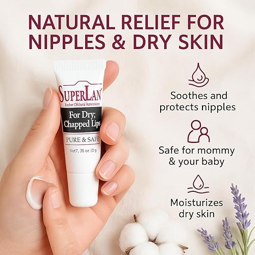 Miniatura 5 de Superlan - Bálsamo labial orgánico de lanolina para labios secos, agrietados y agrietados por Superlan - Hidratante labial natural con lanolina