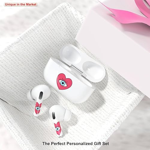 Miniatura 4 de RockMax Para AirPods Pro Skin, calcomanías de piel rosa para auriculares y estuche de carga, sin envoltura de burbujas, gran regalo para niños y
