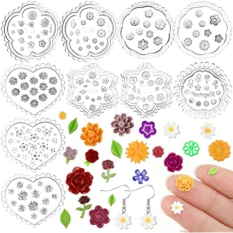 Nuenen 10 Pcs Flower Polymer Clay Molds Cover