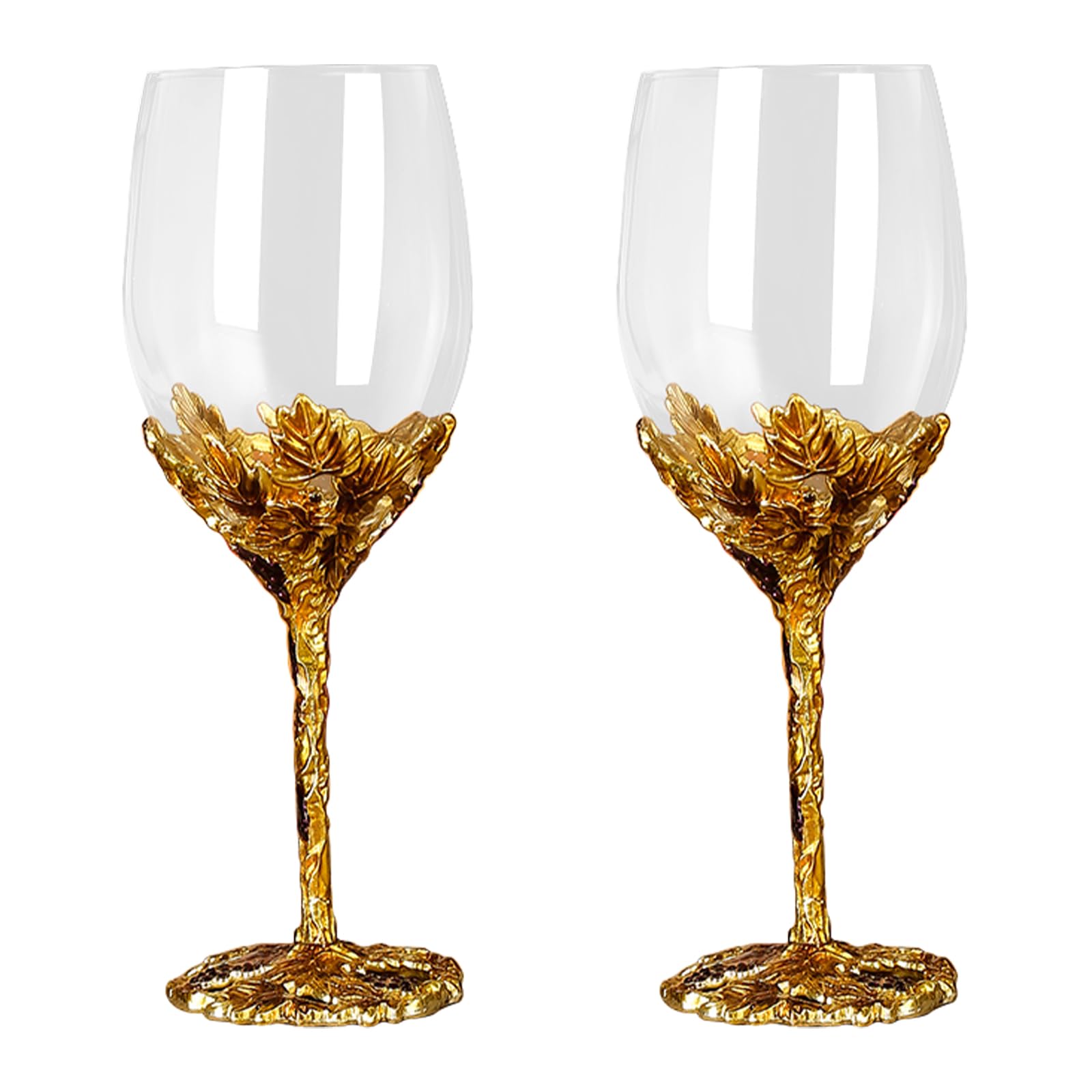 Verres à vin rouge émail peint à la main Simcat élégants avec longue tige