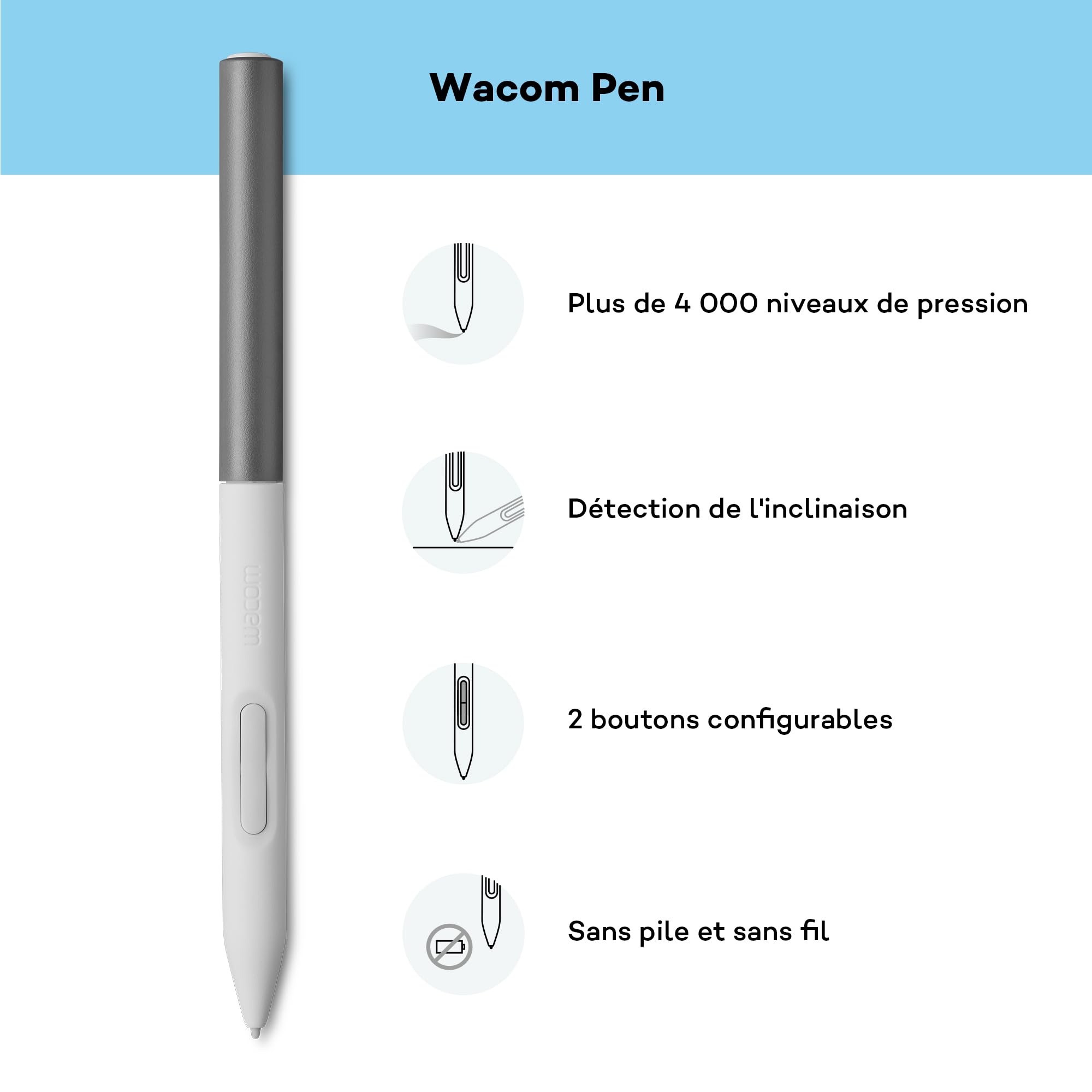 Wacom One M Tablette à Stylet Bluetooth pour Windows Mac Chromebook Android