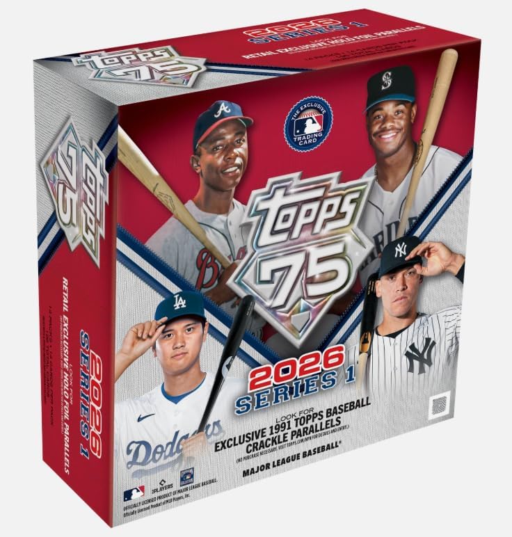 2026 Topps Series 1 Baseball Sealed 75th Anniversary Mega Box (14...