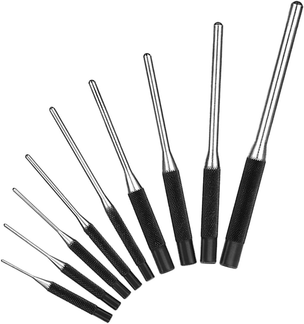 YUEMA 9PCS Roll Pin Punch Set with Carry Case Carrying Bag, Center Roll
