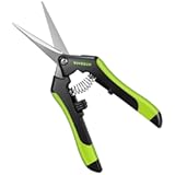VIVOSUN Gardening Scissors, 6.5 Inch Hand Pruner, Pruning Shear with Straight Stainless Steel Blades, Garden Tools for Women Men, Black and Green