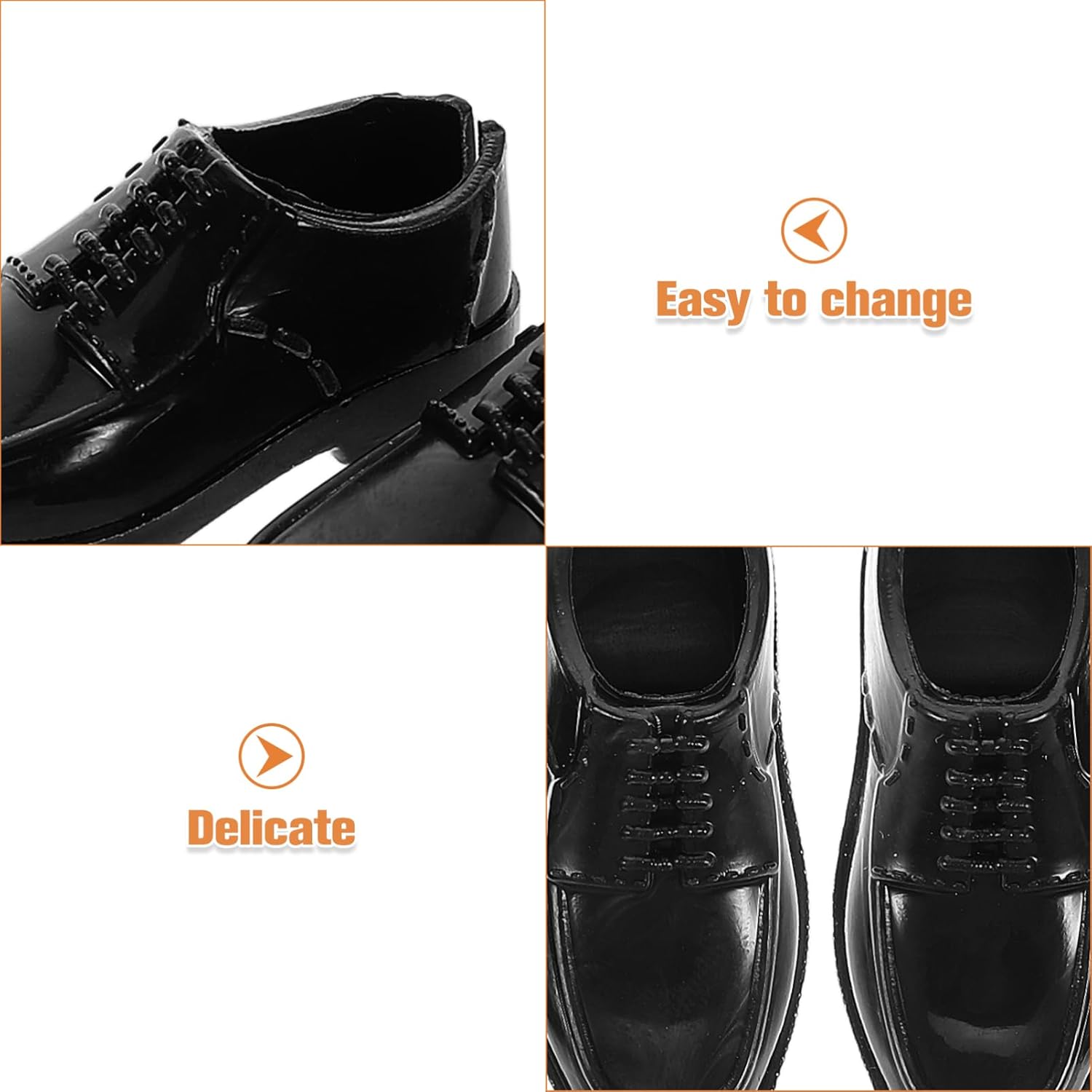Abaodam 1/6 Scale Men Doll Shoes 10 Pairs Miniature Black Dress up Shoes for 11.6 Inch Male Doll Accessories Dollhouse Decor