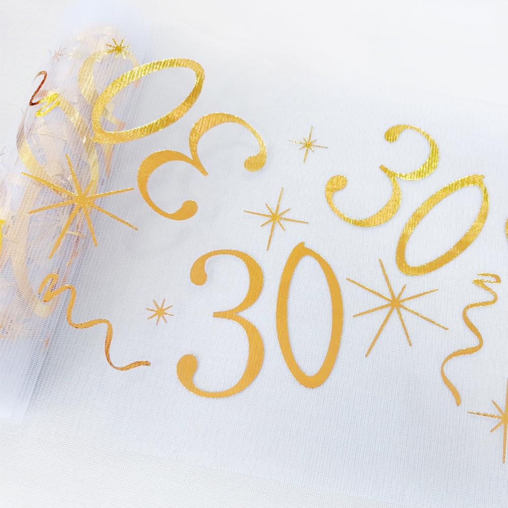Chemin De Table Anniversaire 30 Ans Doré 10m X 28cm | Décoration De Table Coupable | Pour Fête, Jubilé, Célébration