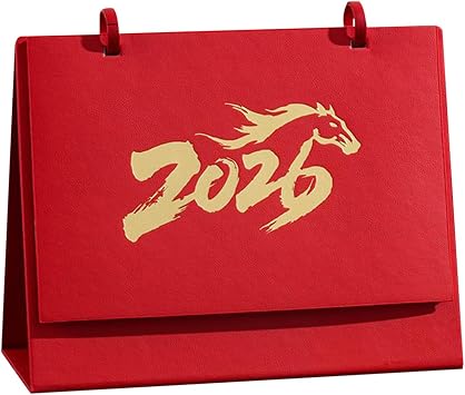 Year of the Horse Desk Calendar 12-Month 2026 Schedule Planner | Standing Desk Calendar for Office Home Hotel School Nightstand Bedside Dressing Table Reception Areas