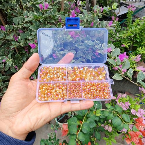 Image of Golden Rose Rondelle Glass Beads for Jewelry Making, Faceted Briolette Crytal Spacer Beads for Bracelet Necklace Earring (2mm 4mm 6mm 8mm 10mm Mixed Sizes, 1000pcs)