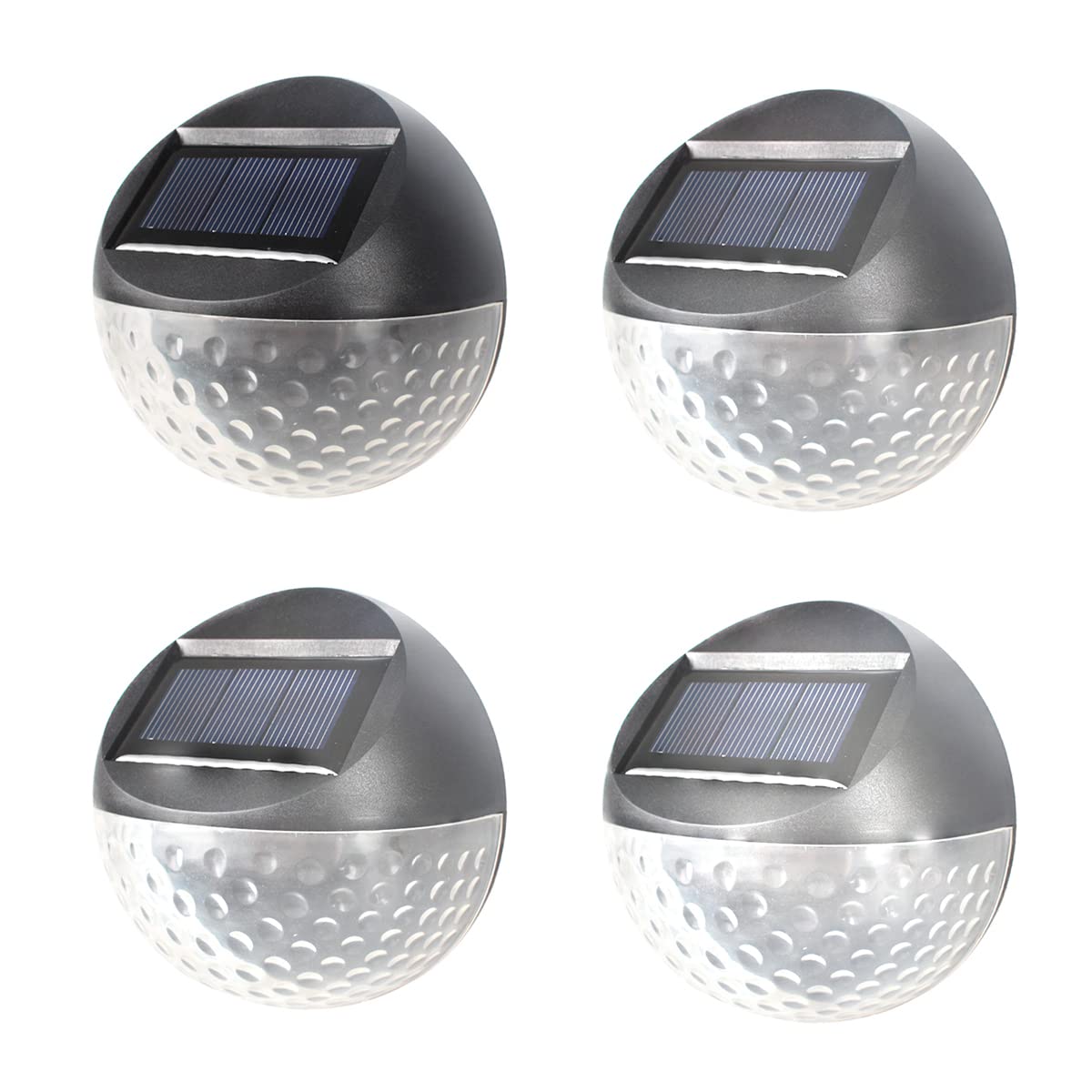 Applique murale solaire 6 LED demi-ronde noire en ABS pour éclairage extérieur de jardin