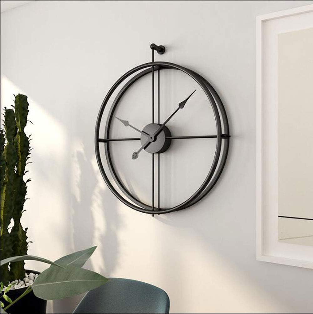 Italian Wall Clock, Living Room Cafe Bar, Round Openwork Wrought Iron Wall Clock 50cm,StyleB [Energy Class A]