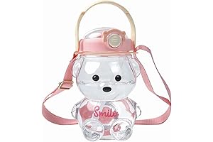 Cuteness Personified: Kawaii Bear Straw Bottle for Kids