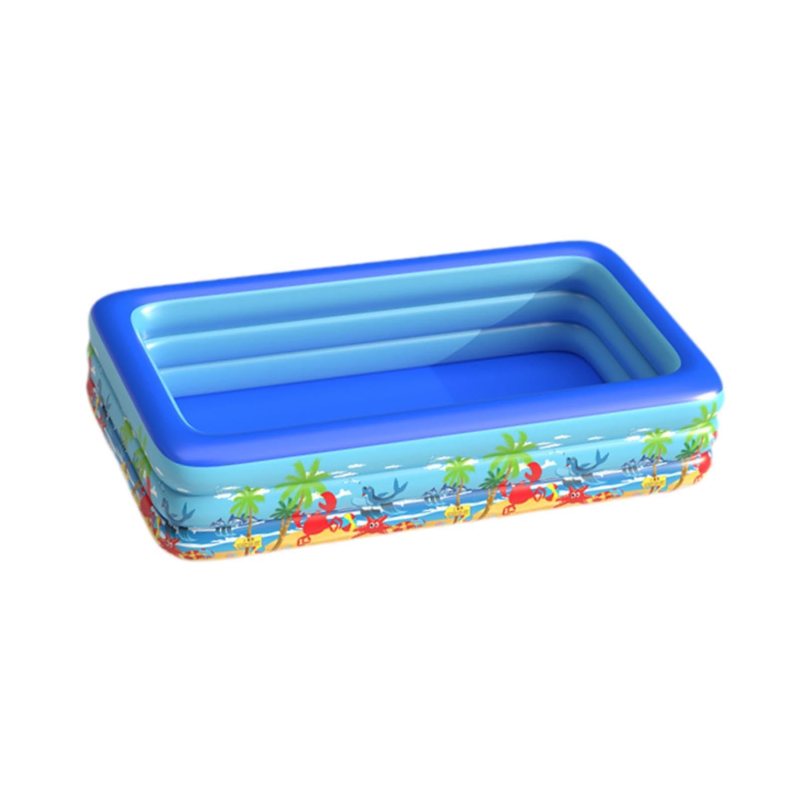 Piscine Gonflable pour Enfants Piscine Extérieure Tubulaire Bassin Bain Portatif Baignade Matériau PVC Sûr Technologie Composite TPU Adaptée à Balcon, 260x175x60cm
