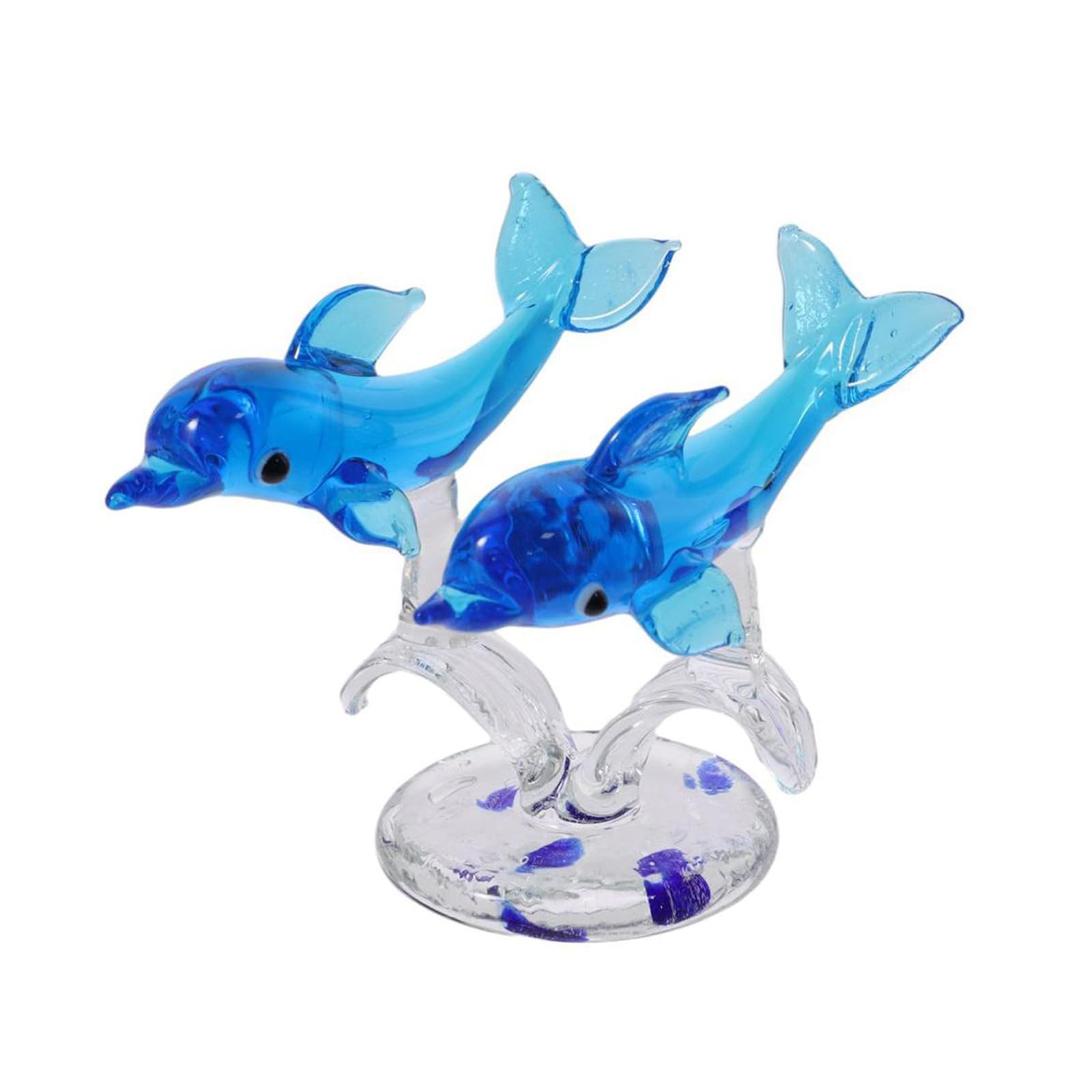 Glass Dolphin Decoration Glass Art Sculpture Tabletop Animal Decor