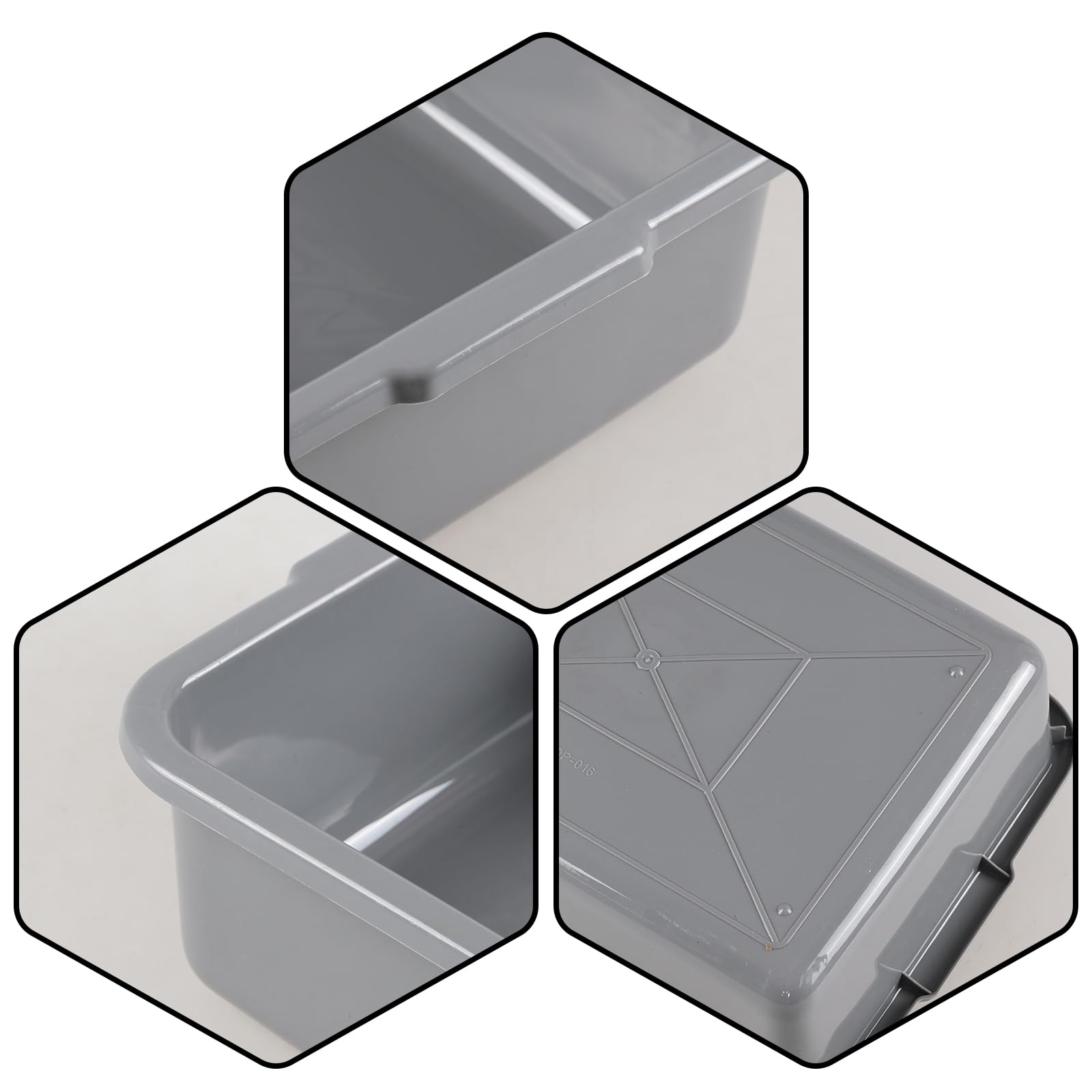 Grigio Commercial Bus Tubs, 4 pezzi, piatto in plastica (8 L)