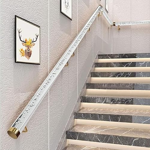 LQSYBHD Clear Acrylic Handrails for Indoor Stairs Wall Mount Hand Rails 80-140cm Non-Slip Transparent Crystal Staircase Railing for Home Porch Indoor Hallway Loft(Size:3.28ft/100cm,Color:LQS-002)
