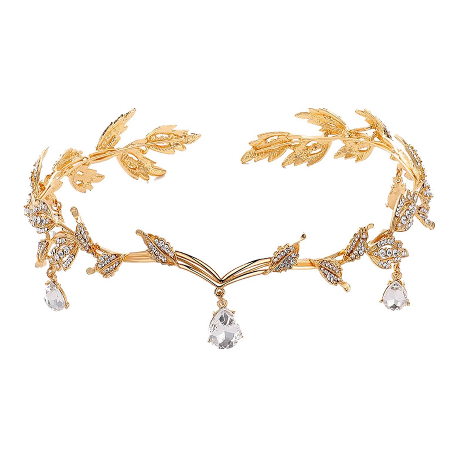Wenyue Tiara Corona Tiara Boda De Cristal Corona Tiara Nupcial Corona Niña Tiara Novia Corona Corona Nupcial Boda Tiaras Accesorio Para Las Novias De La Dama De Honor Frente De Cristal Colgante Tiara Casco