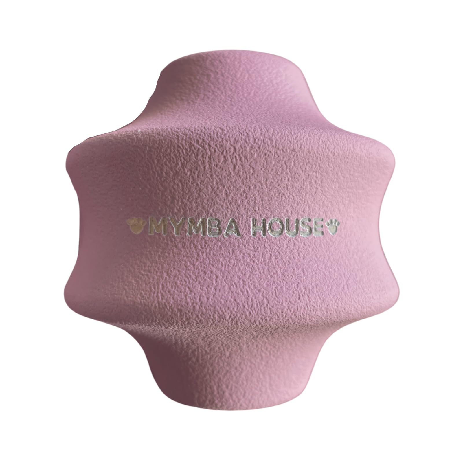 mymba - Pelota de Goma Natural - Juguete Duradero para Perros - Ideal para Perros Que Juegan Fuerte - Seguro y Divertido - Pelota Interactiva, Espacio para premios - Pelota para Perros (Rosa)