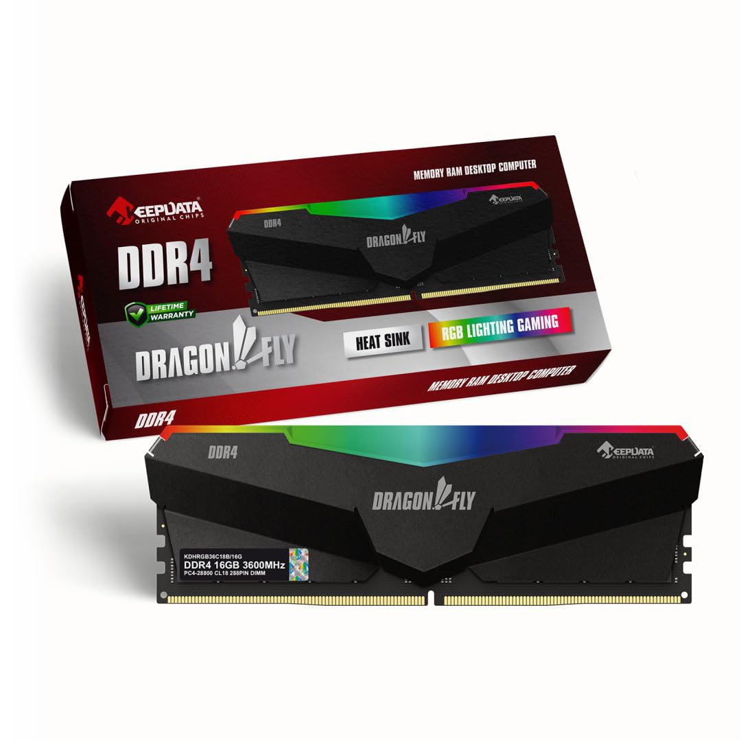 Memória Ram 16GB DDR4 3600MHZ KDHRGB36C18B/16G CL 18 KEEPDATA