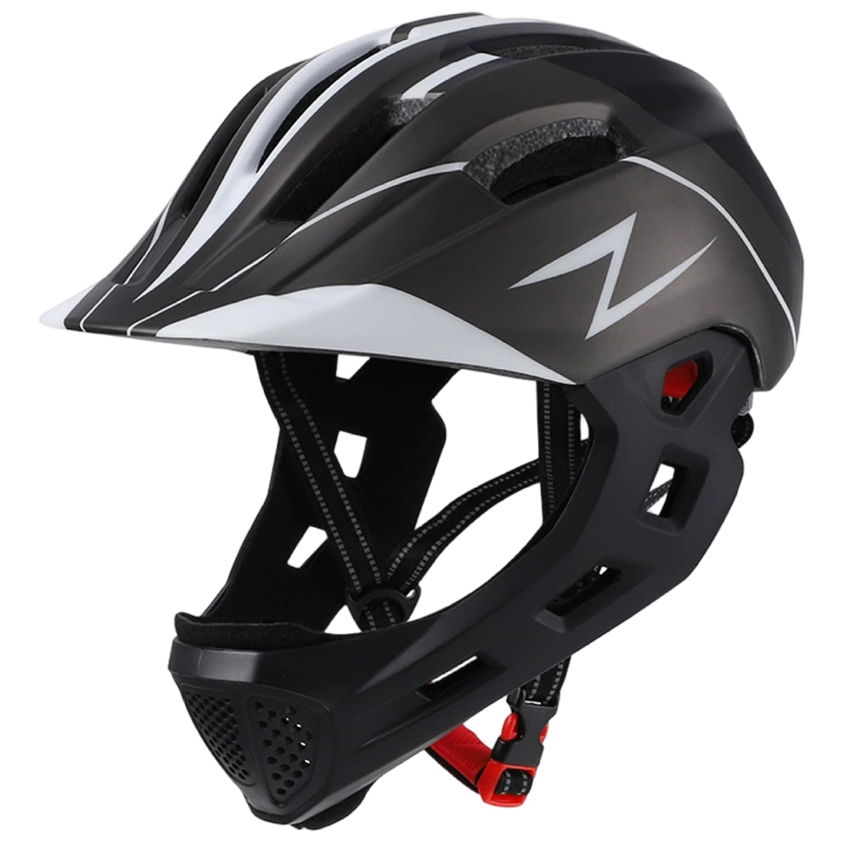 Casco Integral Infantil a Prueba de Golpes para Bicicleta, con luz Trasera, Transpirable y Protector de Barbilla Desmontable para Patines, monopatín y Patinete.