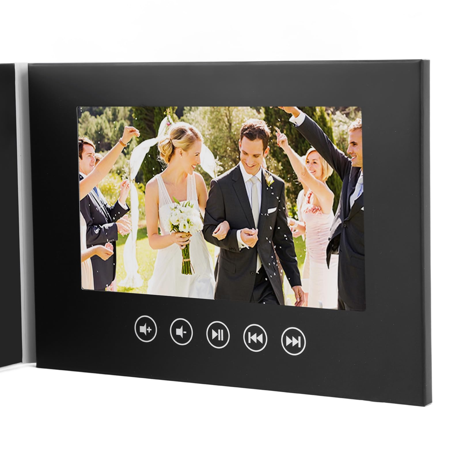 Tarjeta de Felicitación de Vídeo Electrónica, Folleto de Vídeo LCD, Tarjeta Personalizable con Reproducción HD 720P y Altavoz Integrado para Regalo de Cumpleaños de Aniversario de Boda de