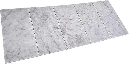 Miniatura 3 de Tenedos Azulejo de mármol Carrara de 4 x 8 pulgadas para pared y suelo (caja de 30 azulejos individuales - 7 pies cuadrados) para cocina,