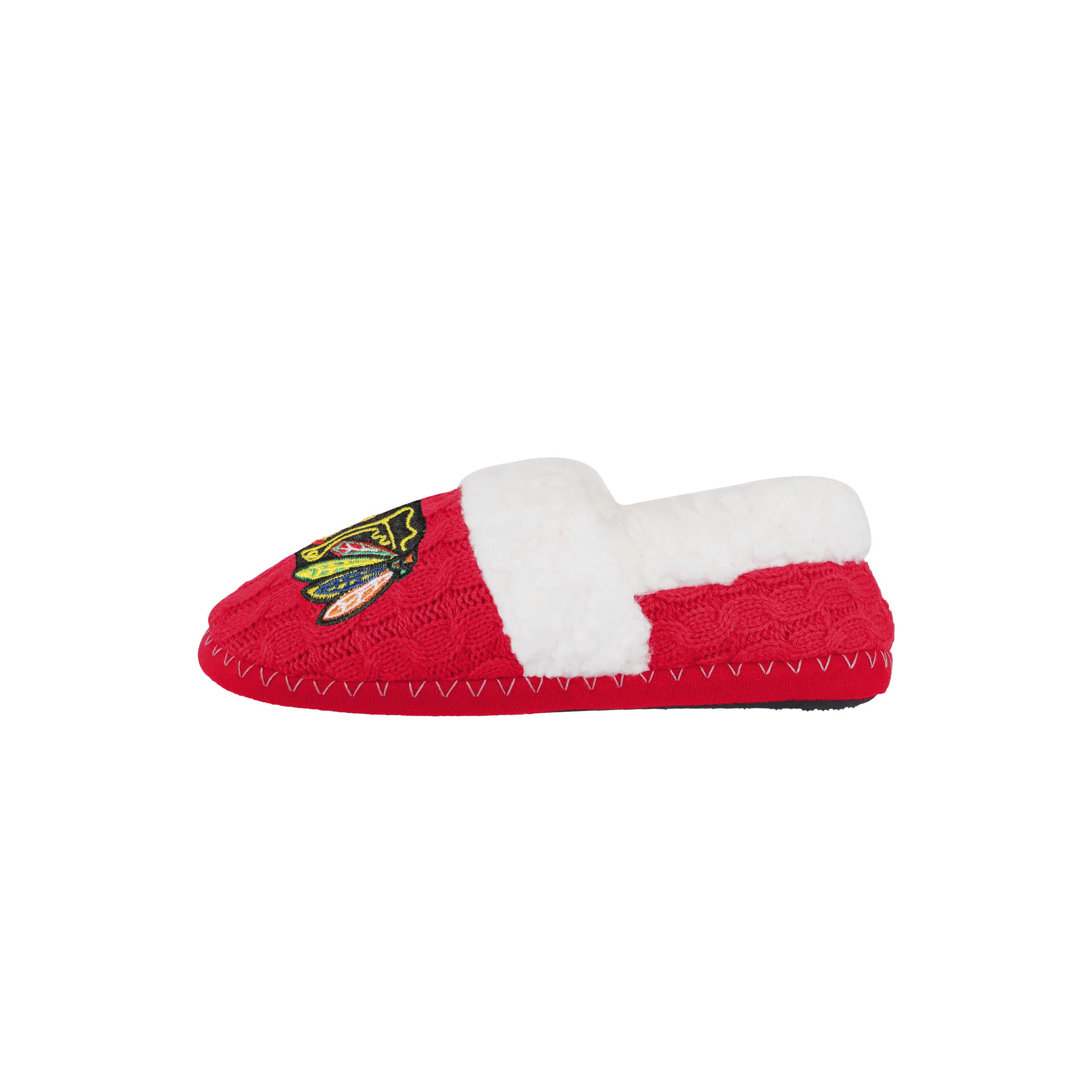 FOCO Chicago Blackhawks NHL Womens Team Color Fur Moccasin - M