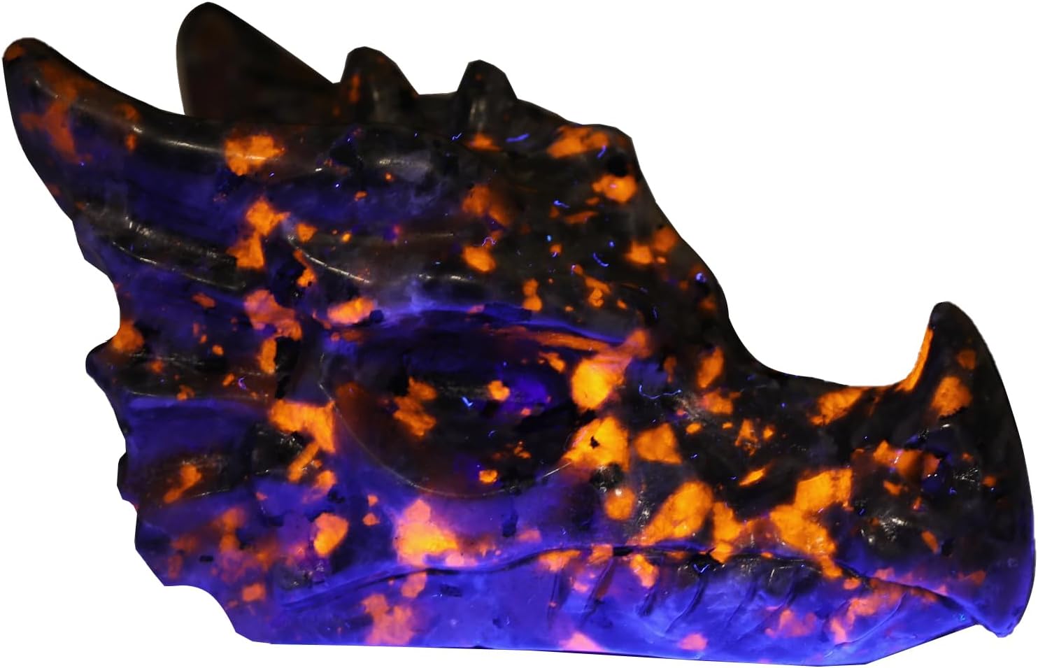 Laufout Yooperite Dragon Skull Crystal Dragon Figurine Yooperlite Stone