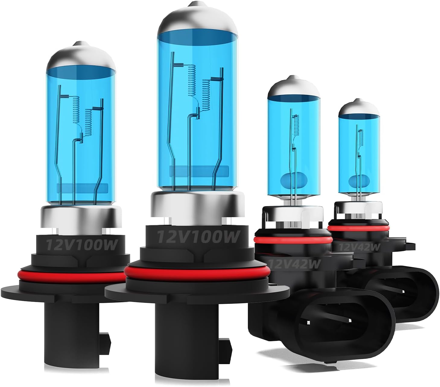 Headlight Bulbs Fit For Dodge Grand Caravan 2001-2007, 9007 High Low Dual Beam 9145 Fog Lights Combo, Super Bright 5500K White Light High Performance Halogen Light Bulbs, 4PCS