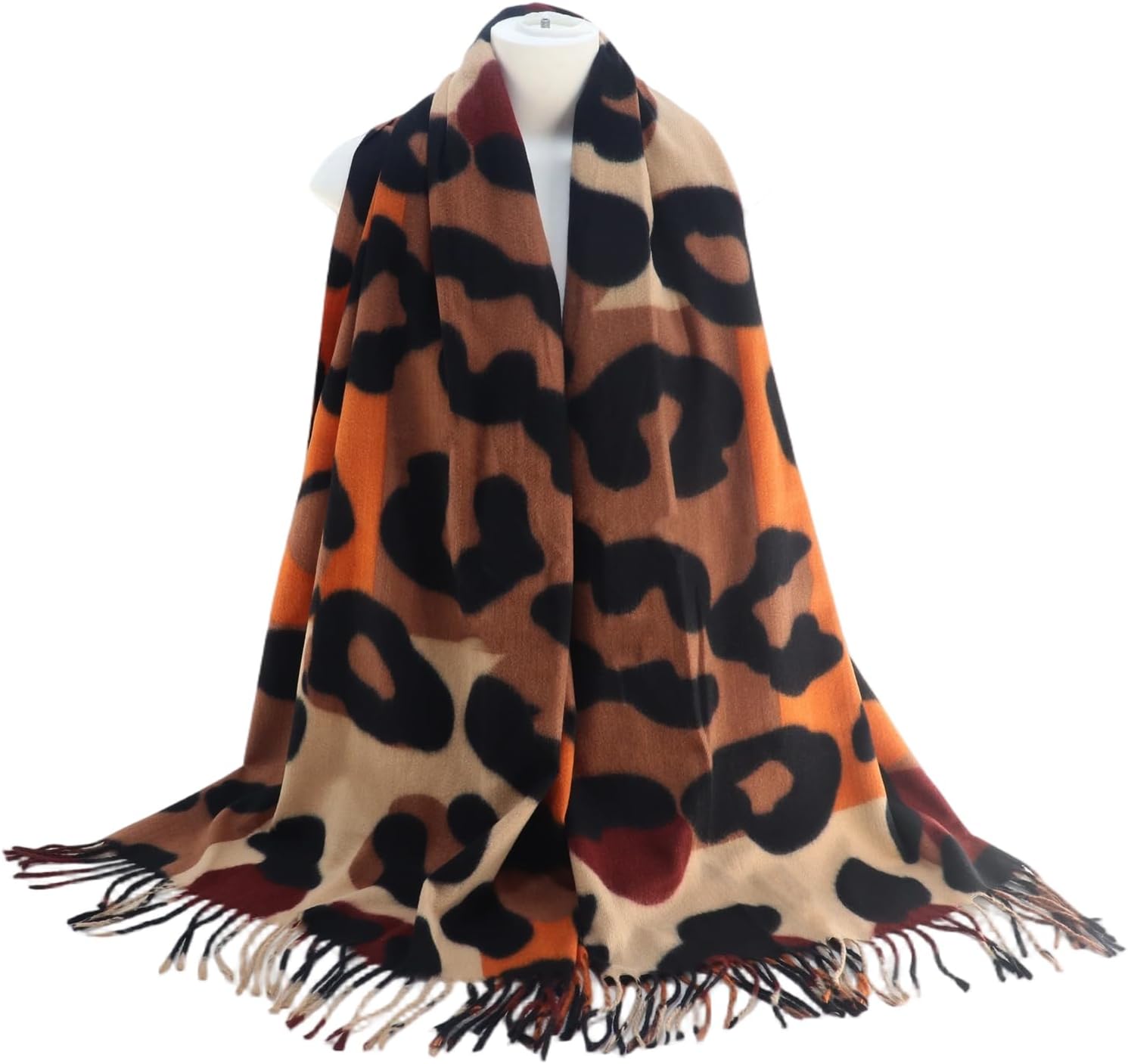 Winter Pashmina Scarf Shawl-Super Soft Warm Fashion Leopard Pashmina Wrap for Women Travel - Image 3