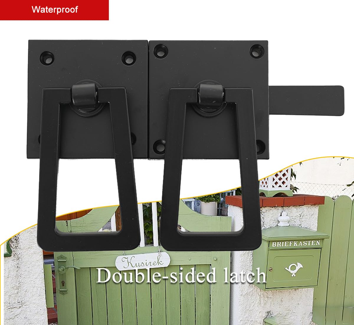 Loquet Porte, Étanche et Résistant à la Corrosion, Noir