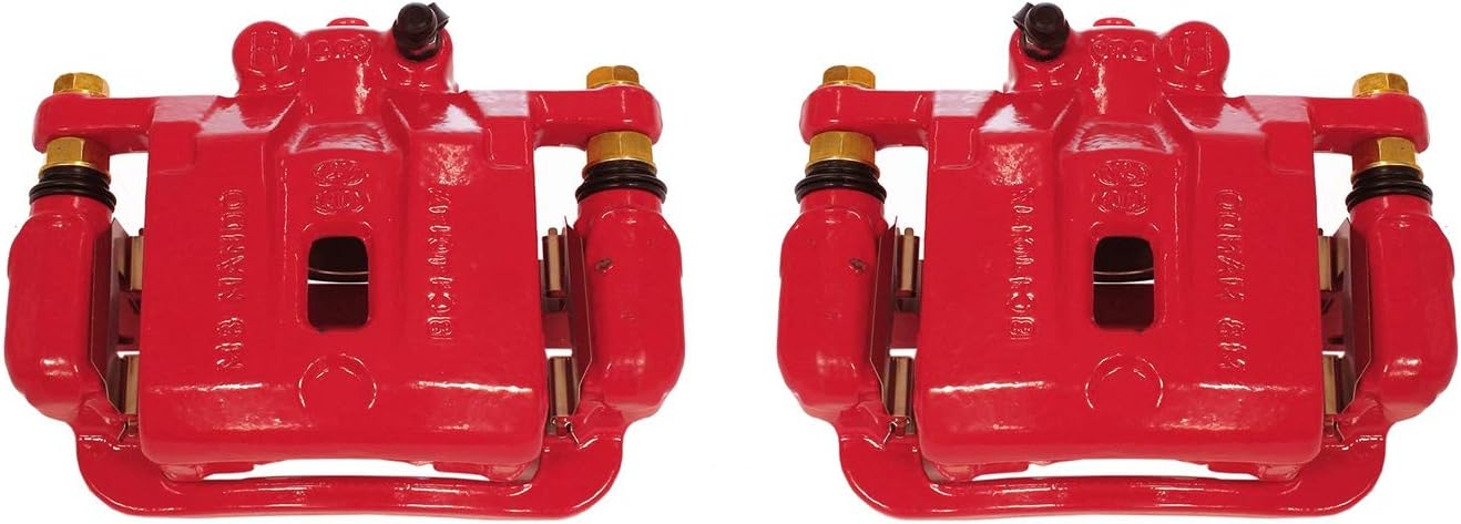 Power Stop Rear S6394 Pair of High-Temp Red Powder Coated Calipers For Hyundai Genesis Coupe 2010-2016 [Model Specific]