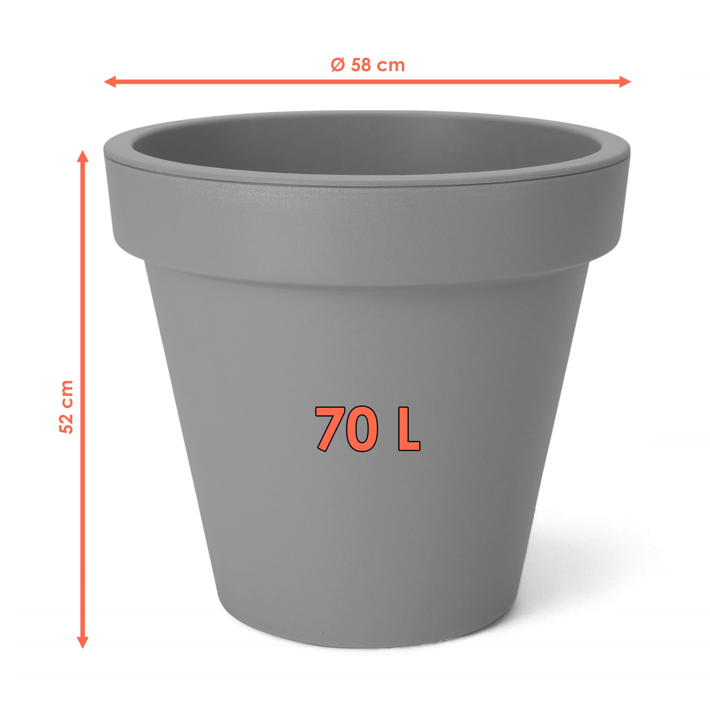 Spetebo Kunststoff Pflanzkbel XXL rund  58 cm - hellgrau - Blumenkbel  gro fr Auen und Innen - Garten Pflanztopf Blumentopf Pflanzgef  bertopf: Amazon.de: Garten