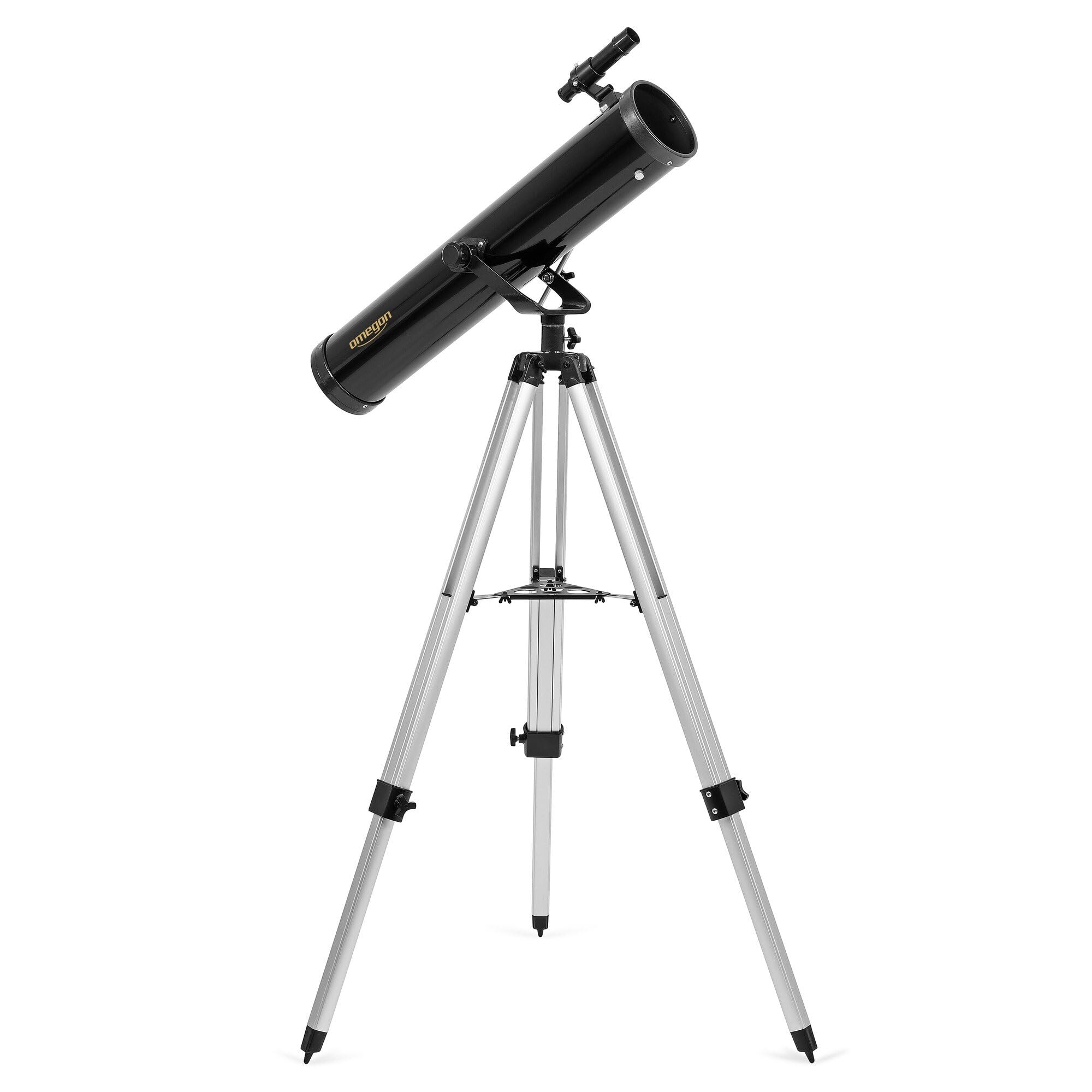 Telescopio Omegon N 76/700 AZ-1 | Telescopio a specchio per principianti | Montatura azimutale | Compatto e leggero | Per la Luna e i pianeti | Telescopio astronomico per giovani e adulti