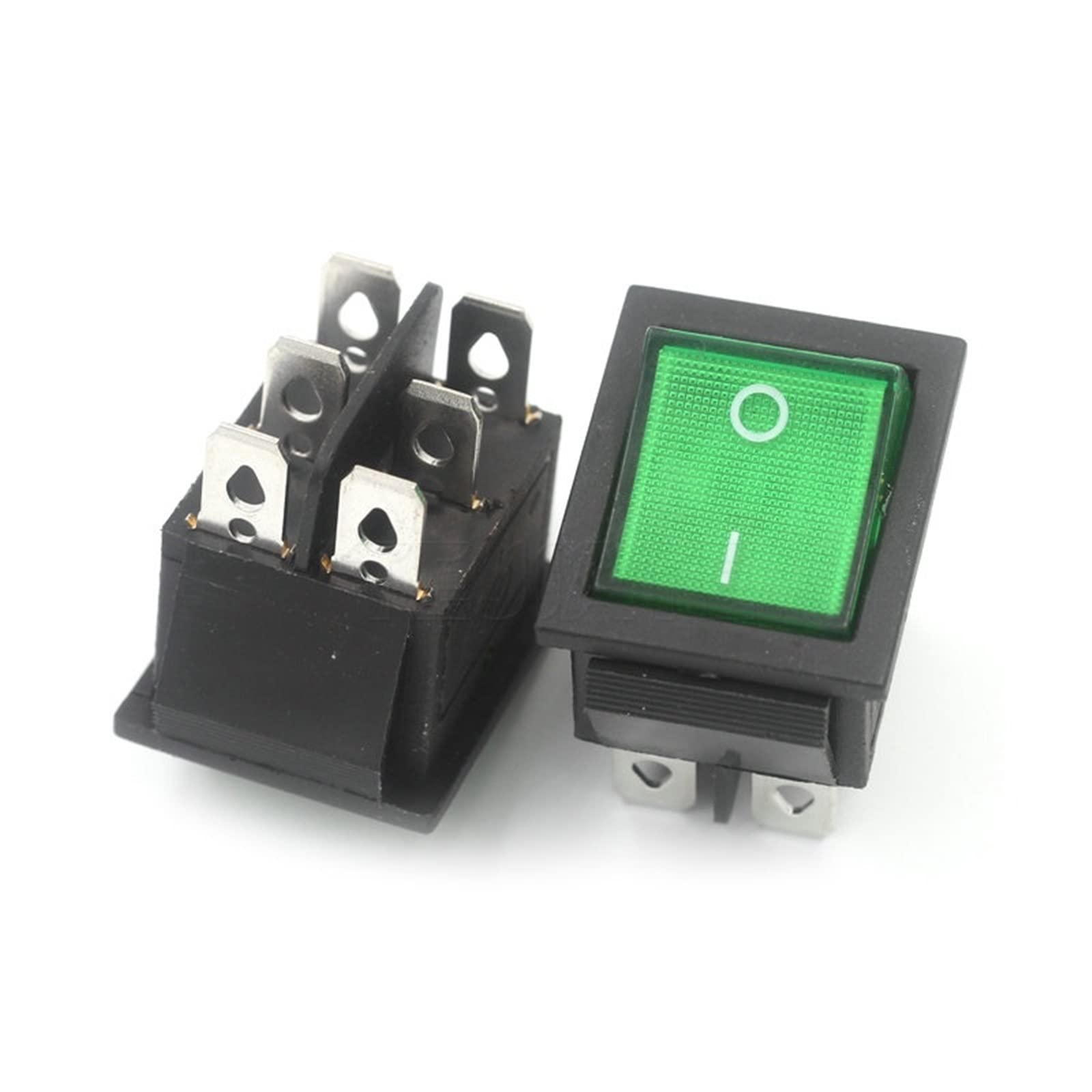 Lot 5 microswitch KCD4 interrupteur à bascule vert 2 vitesses avec fil 1.8m pour bateau