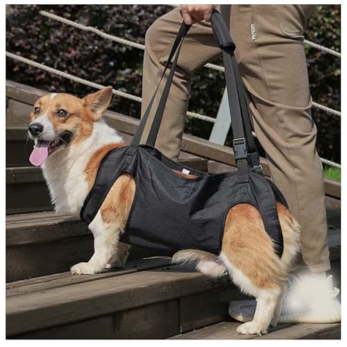 犬 歩行補助ハーネス 老犬介護用 犬用介護ハーネス 犬 補助ハーネス 犬歩行&抱っこサポートハーネス お散歩 車や階段を乗る補助 調節しやすい 介護用品脱着簡単 犬の前足と後ろ足の補助 お出かけ便利 (L:18~27.5kgに対応)